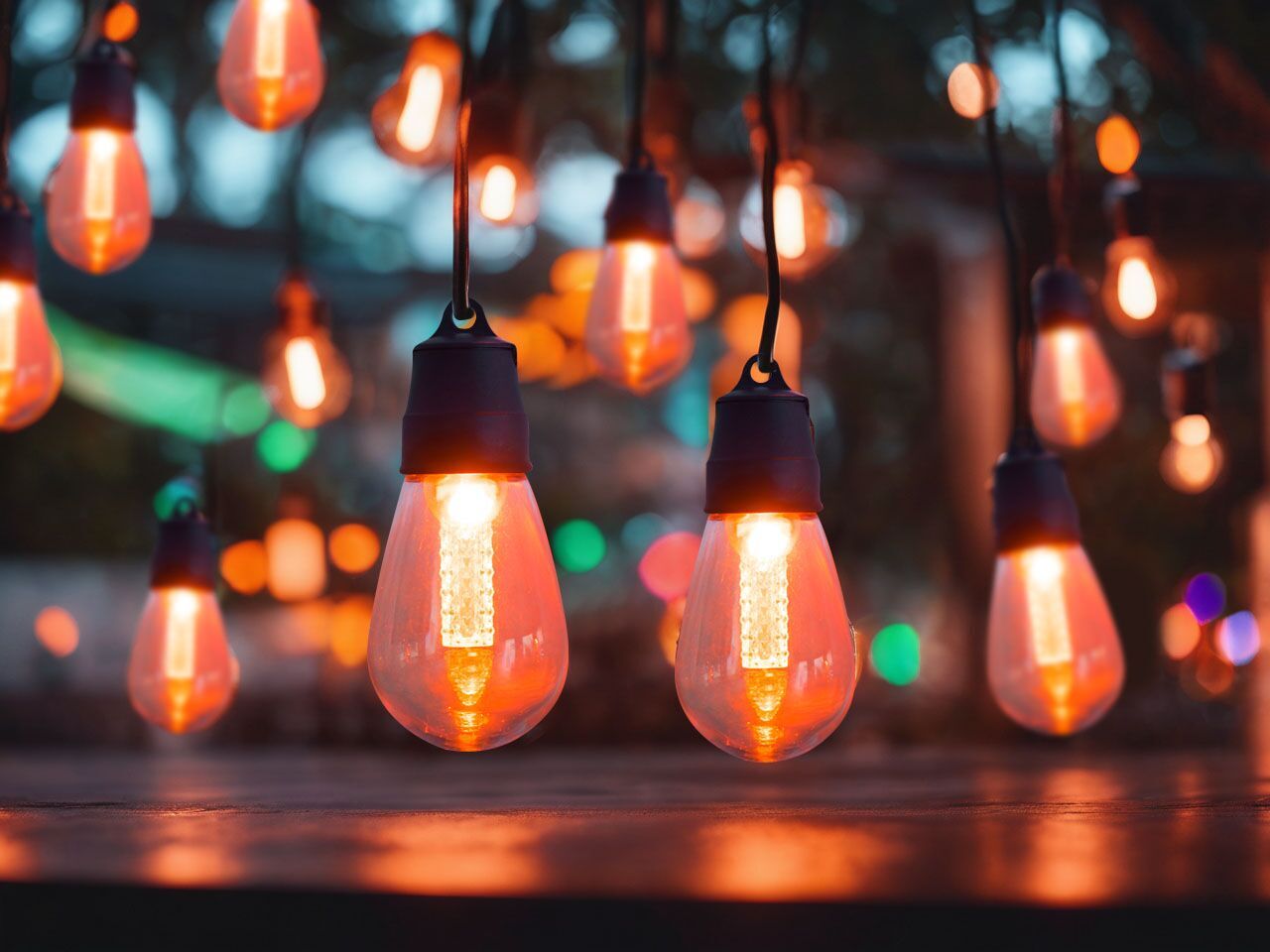 Smart LED Gartengirlande 15 Lichter mehrfarbig mit App-Steuerung 1150 cm ITILLEQ