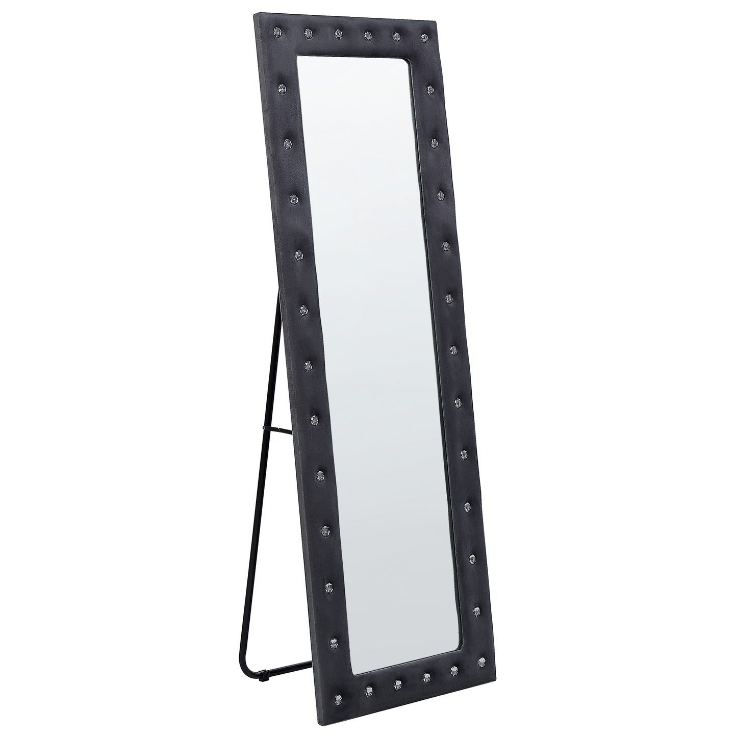 Standspiegel ANSOUIS 150 cm Samtstoff Dunkelgrau