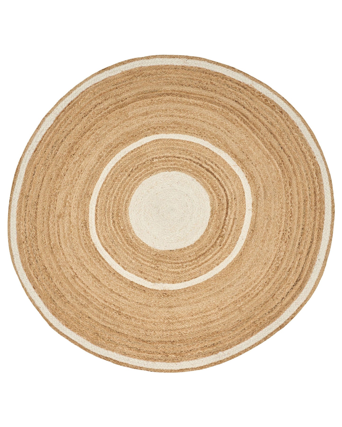 Teppich Jute beige / cremeweiss ø 140 cm Kurzflor HALFELI