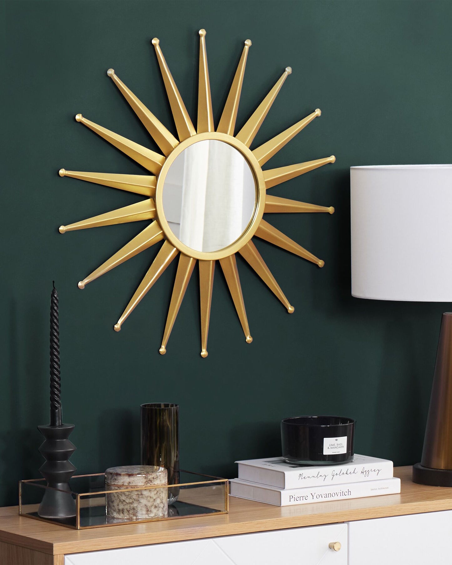 Wandspiegel PERELLI 60 cm 60 cm Metall Gold
