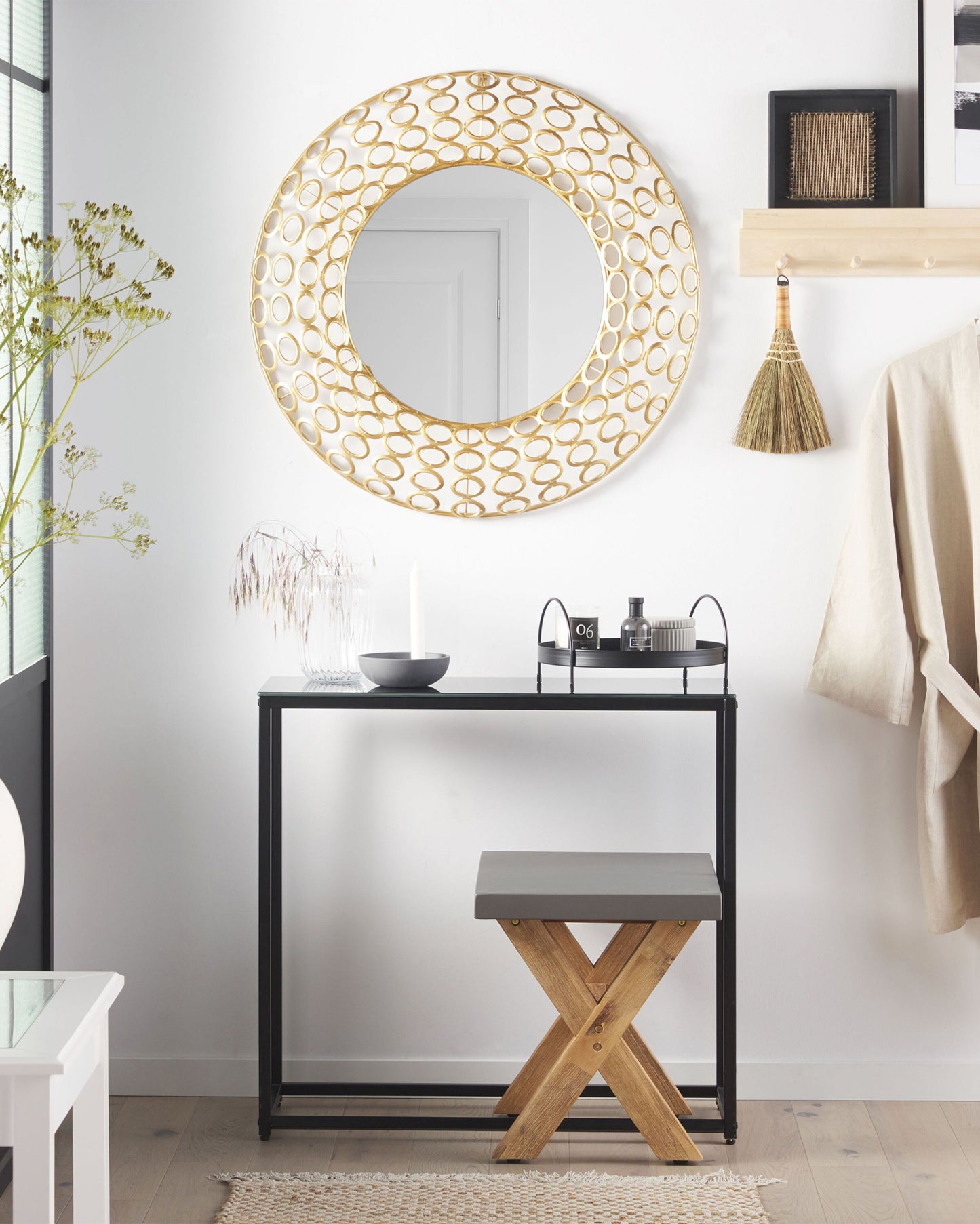 Wandspiegel BOURDON 80 cm 80 cm Metall Gold