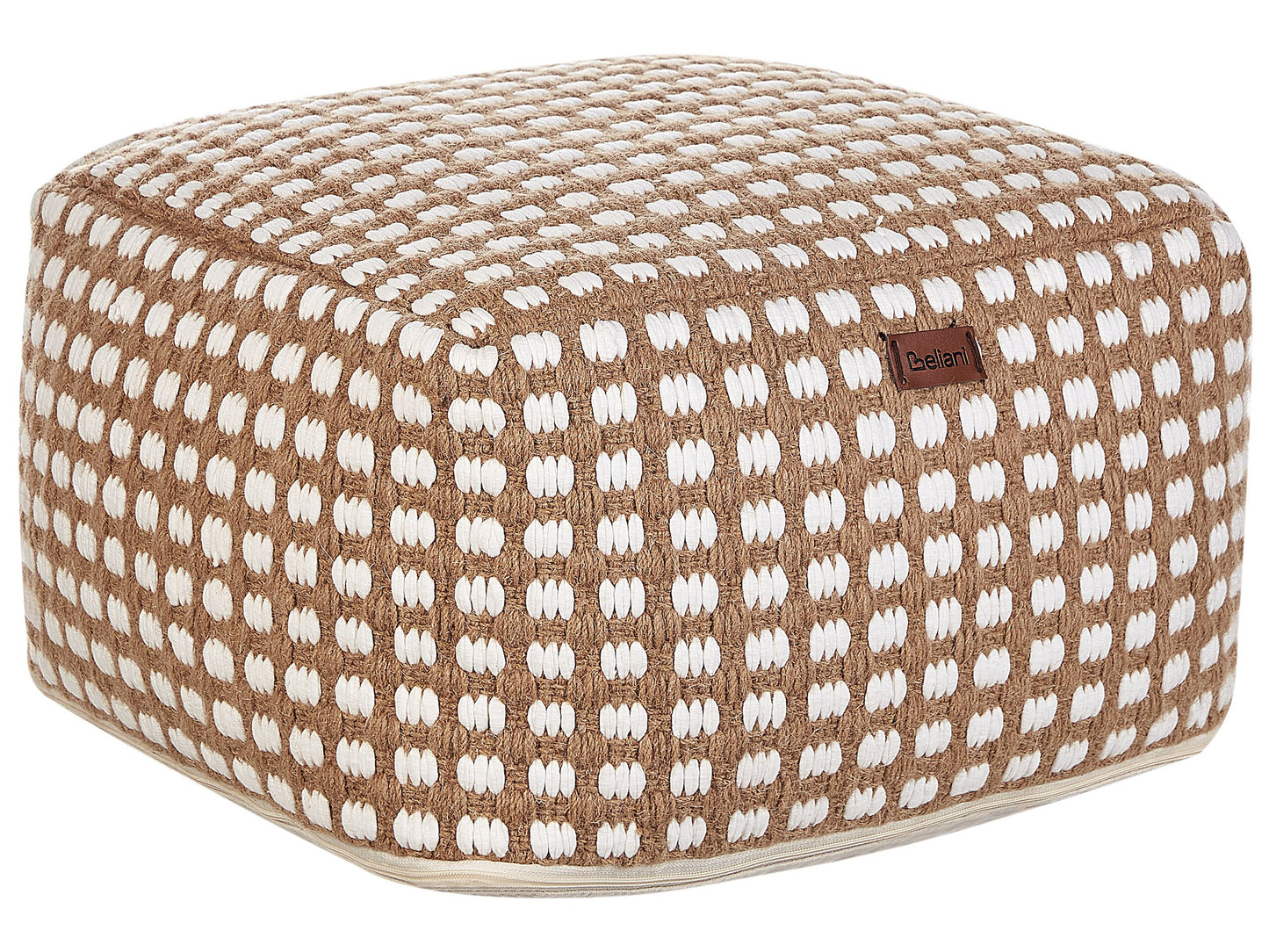 Pouf Baumwolle beige / weiss 50 x 50 x 30 cm CHILAR