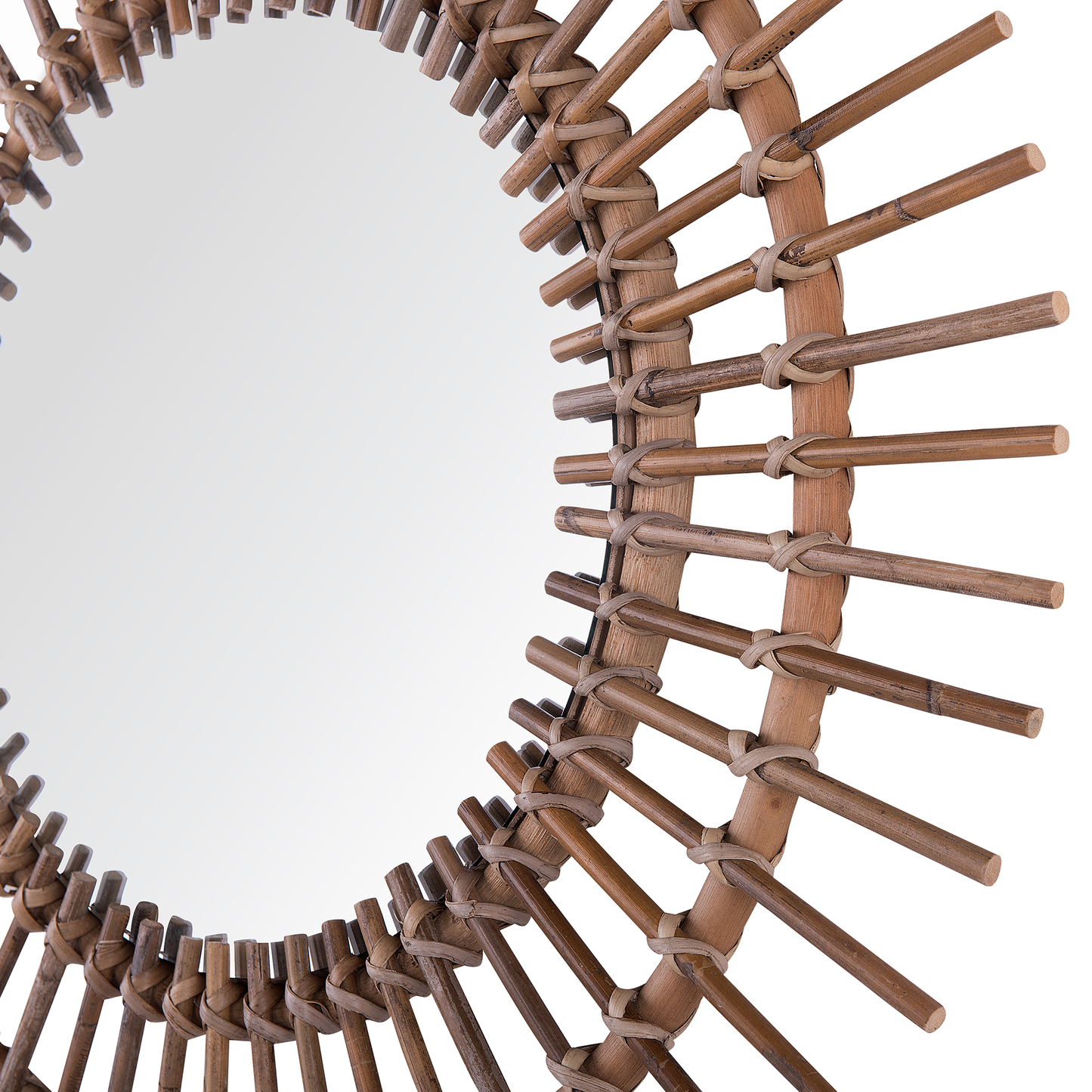Wandspiegel STENEN 76 cm 76 cm Rattan Sandbeige