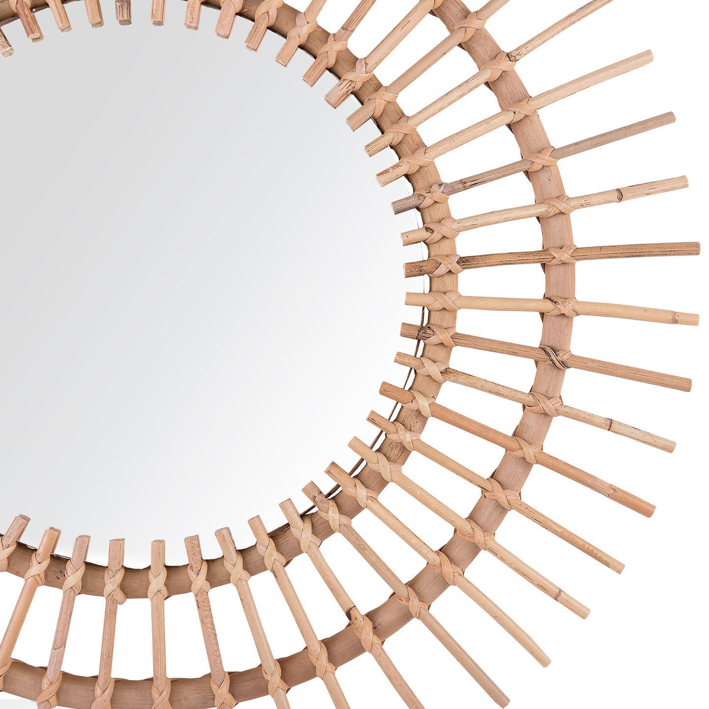Wandspiegel STENEN 76 cm 76 cm Rattan Beige
