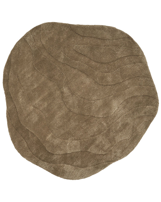 Teppich Viskose olivgrün 160 x 160 cm Kurzflor KASBO