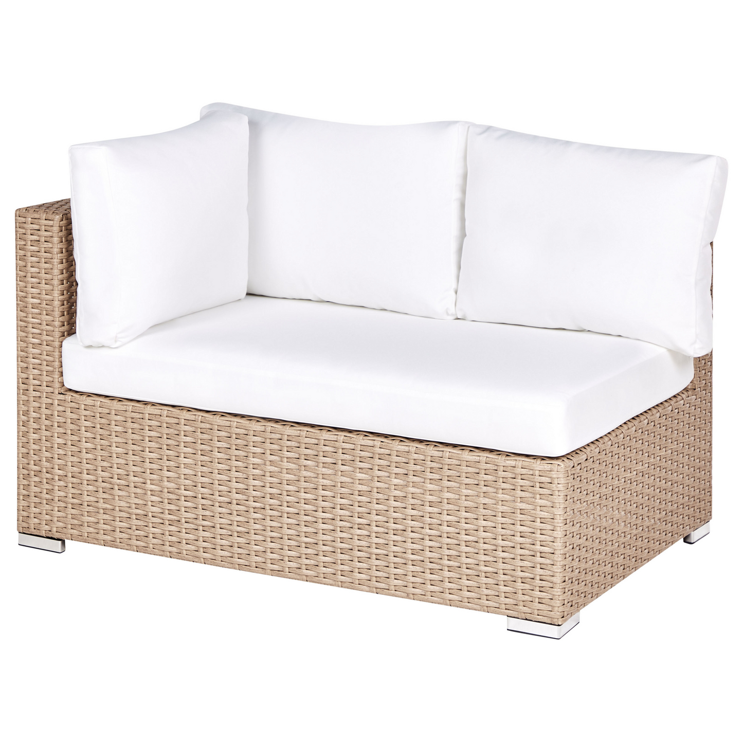 Lounge Set mit Tisch 8-Sitzer XXL rechtsseitig modular Polyrattan Sandbeige