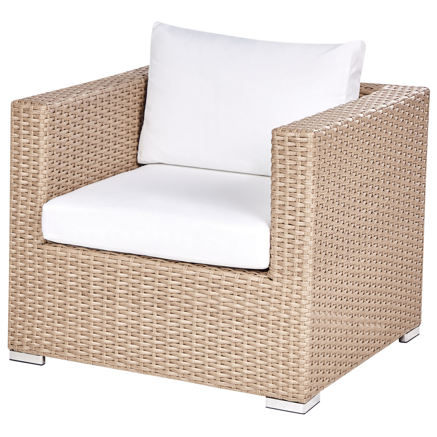 Lounge Set mit Tisch 8-Sitzer XXL rechtsseitig modular Polyrattan Sandbeige