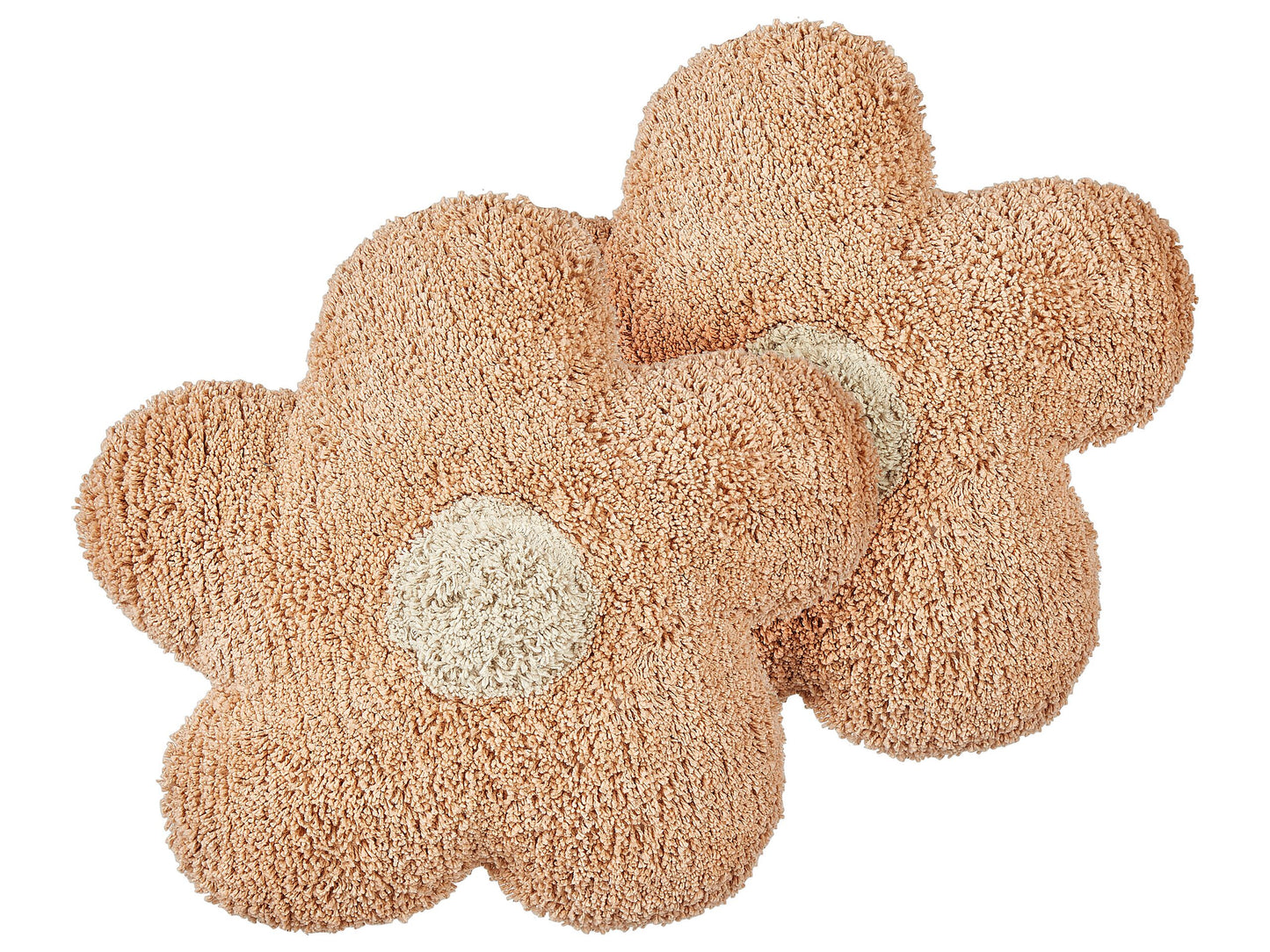 Dekokissen Baumwolle Blumenform pfirsichrosa 30 x 30 cm 2er Set SORREL