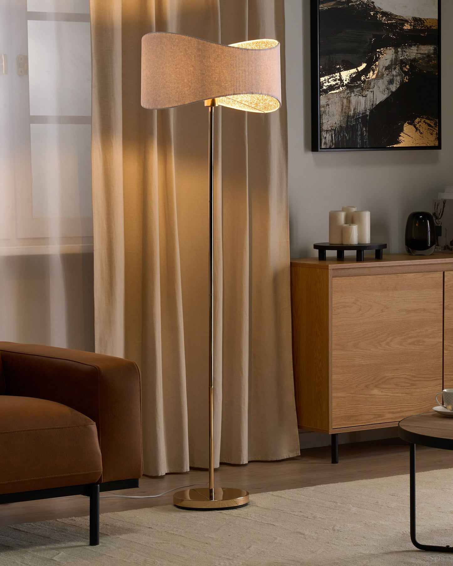 Stehlampe CALVILLO Metall Gold