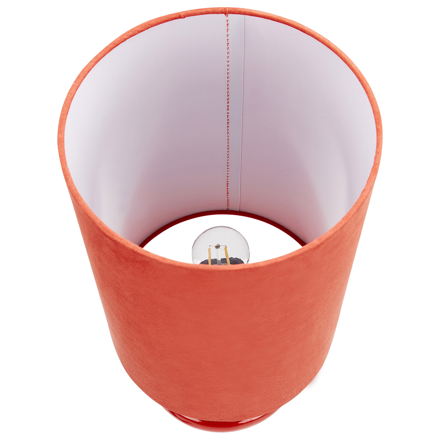 Tischlampe Keramik / Kunstwildleder rot 62 cm Trommelform OTEROS