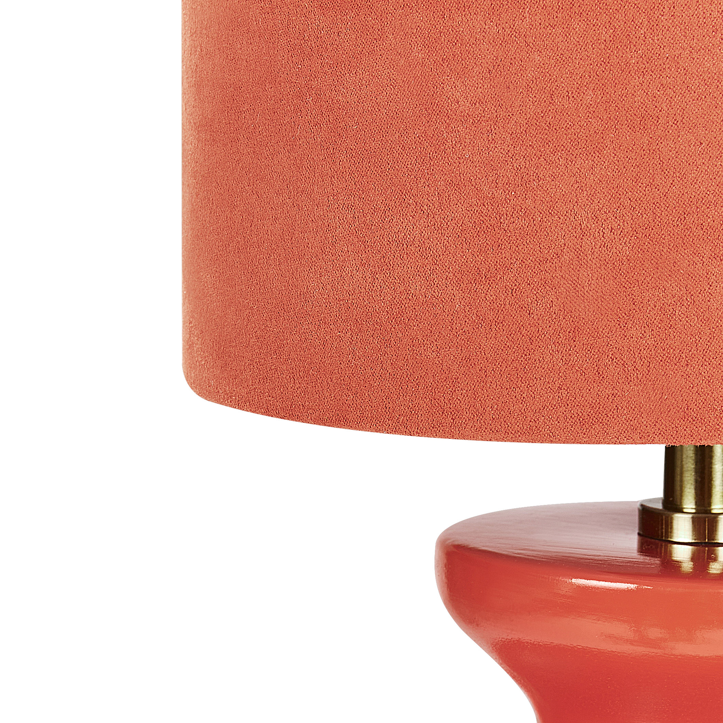 Tischlampe Keramik / Kunstwildleder rot 62 cm Trommelform OTEROS