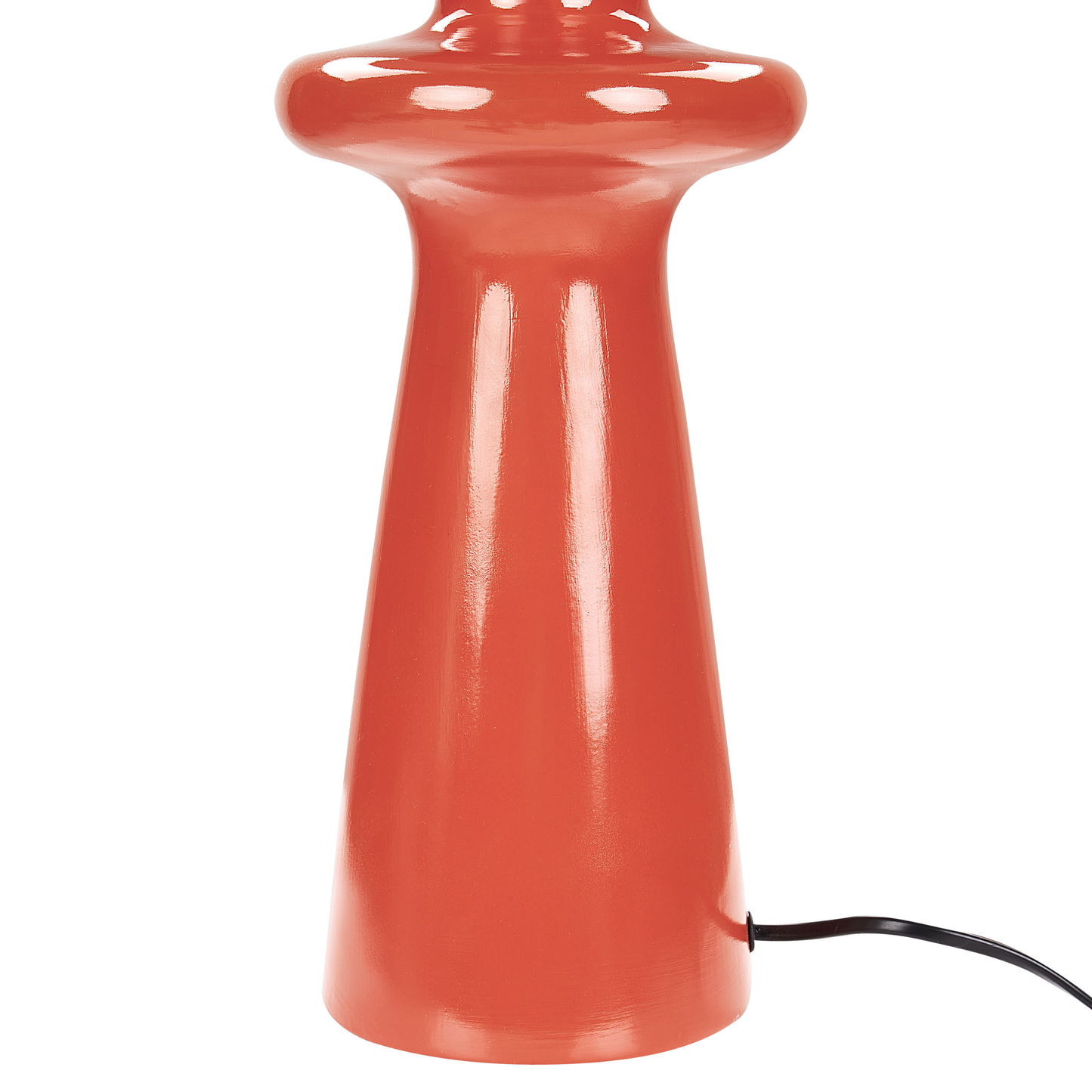 Tischlampe Keramik / Kunstwildleder rot 62 cm Trommelform OTEROS