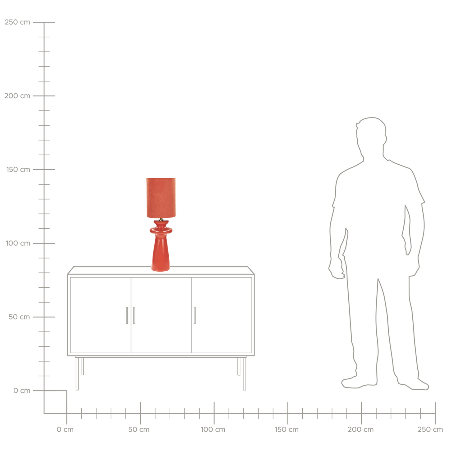 Tischlampe Keramik / Kunstwildleder rot 62 cm Trommelform OTEROS