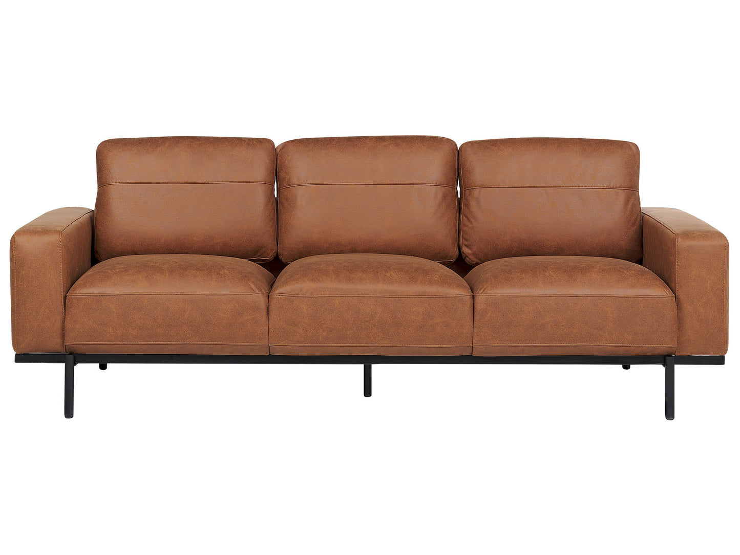 3-Sitzer Sofa Stoff braun Lederoptik SOVIK