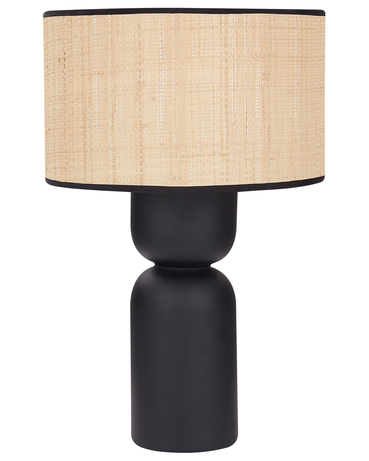 Tischleuchte aus Raffia Schwarz PRESIDIO