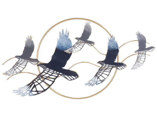 Wandobjekt Vogel TELLURIUM Metall 50 cm Gold