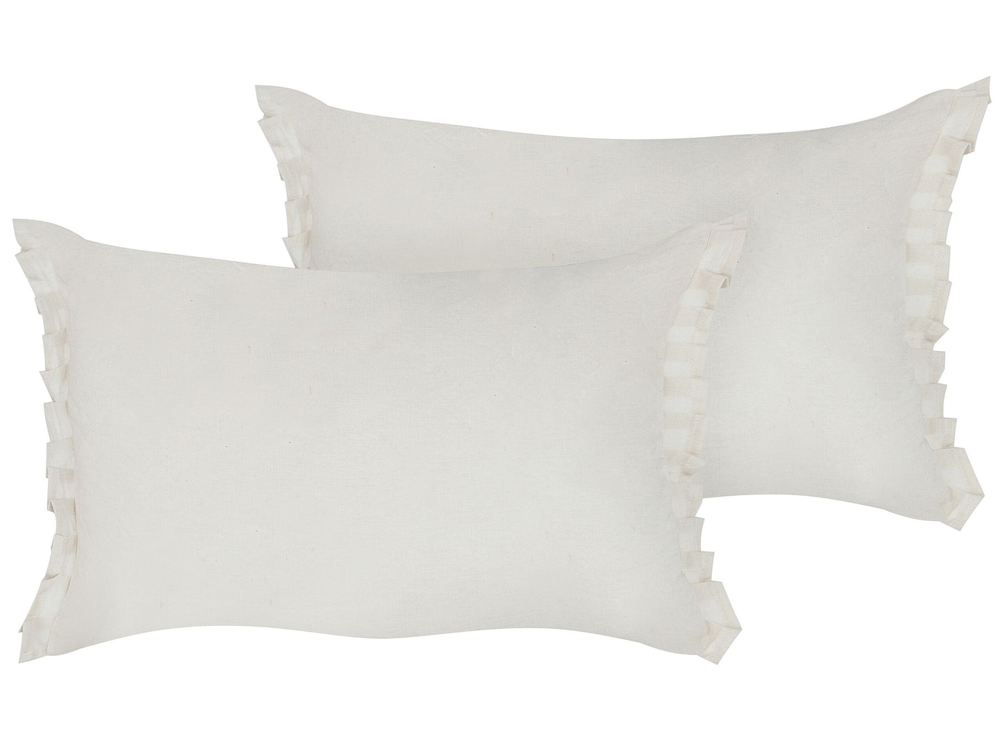 Dekokissen 2er Set SASSAFRAS Leinen 30 x 45 cm Cremeweiss Ohne Muster