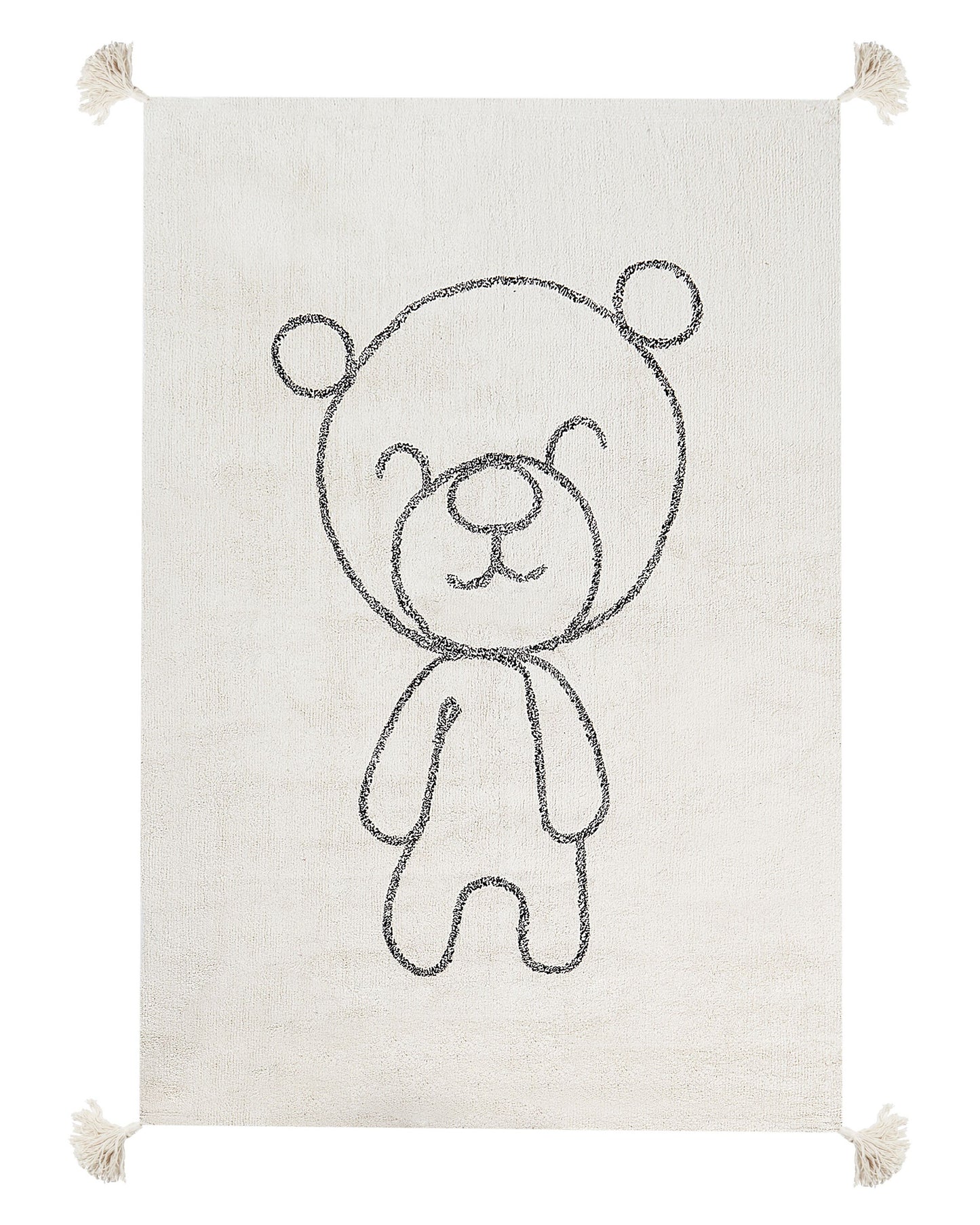 Baumwollteppich Teddybär Motiv 140 x 200 cm Beige ZORAKAN