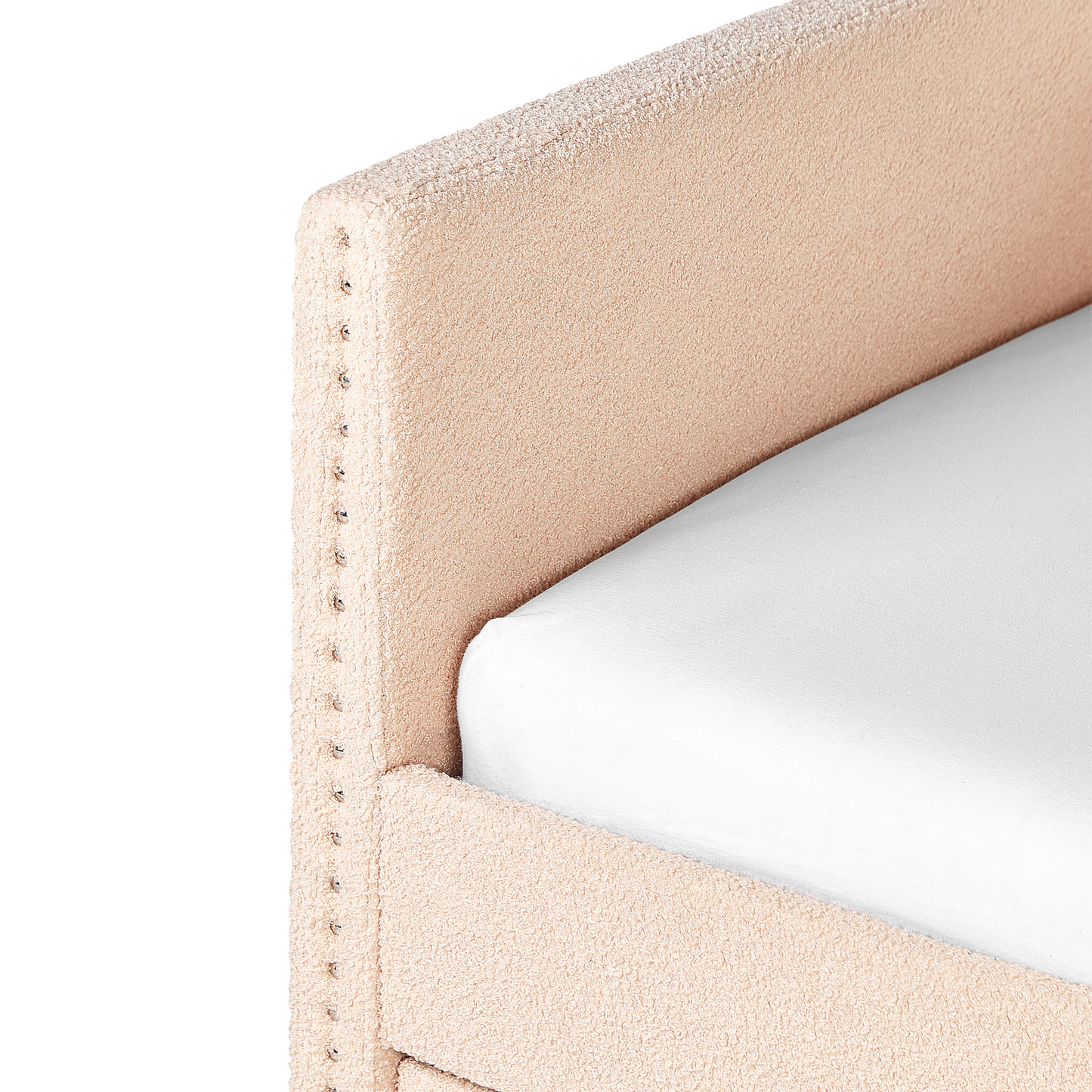 Ausziehbett Bouclé TROYES 90 x 200 cm Pfirsichrosa