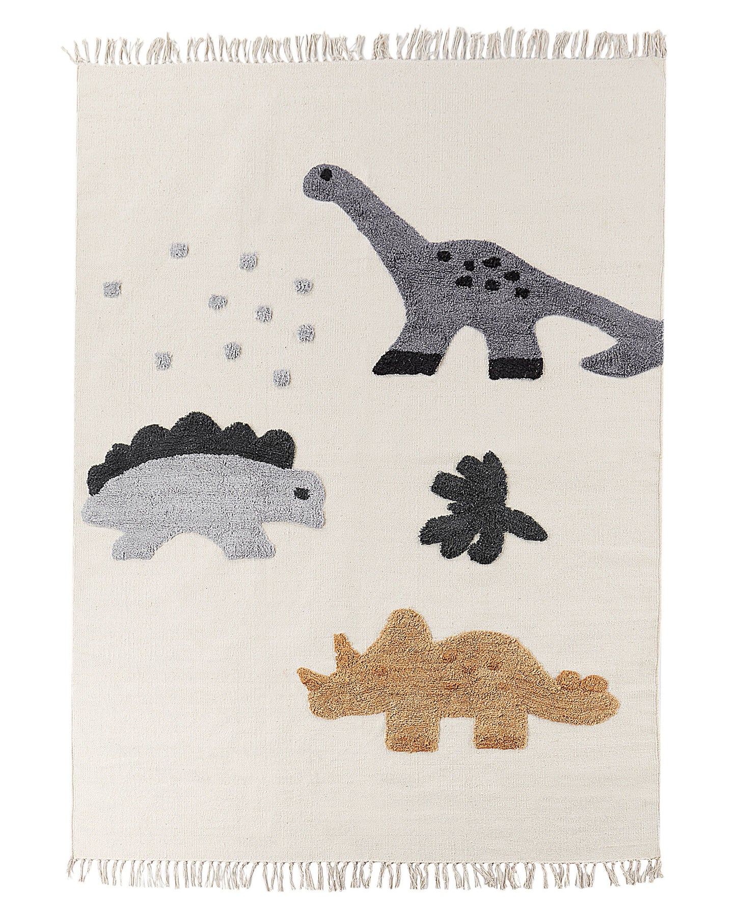 Baumwollteppich Dinosaurier Aufdruck 140 x 200 cm Beige GHARTA