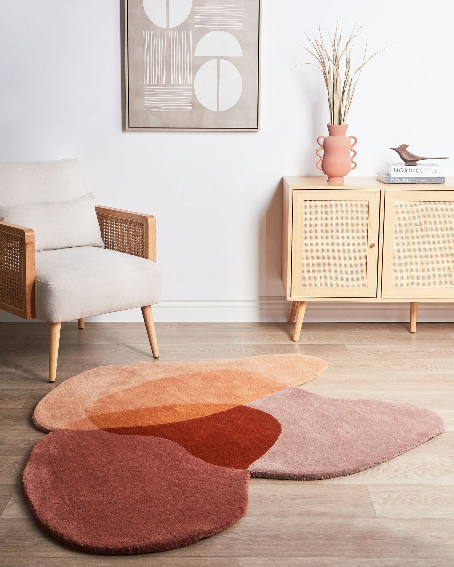 Teppich Wolle mehrfarbig 140 x 140 cm SINJUWI