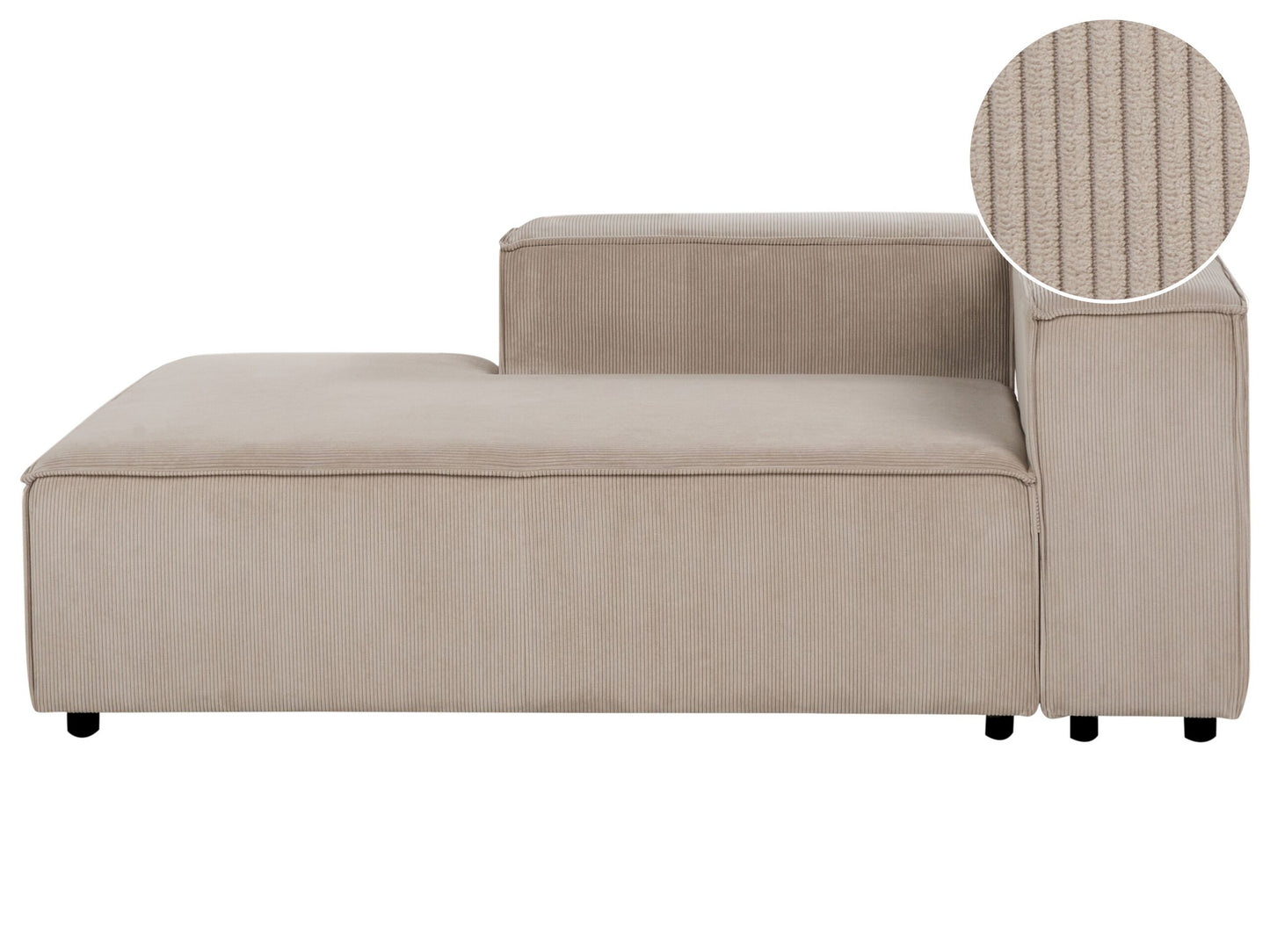 Chaiselongue Cord hellbraun rechtsseitig APRICA