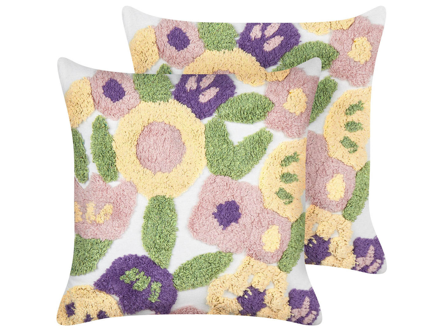 Dekokissen 2er Set TRICORNIO Baumwolle 45 x 45 cm Bunt Blumenmuster