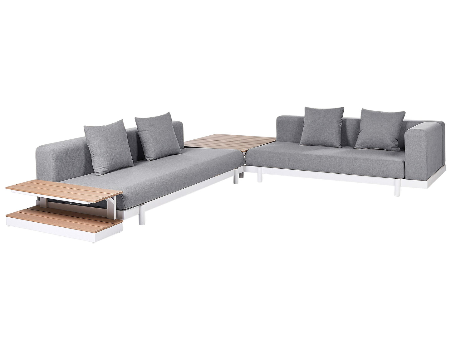 Garten Ecksofa mit Tisch 5-Sitzer MISSANELLO Grau