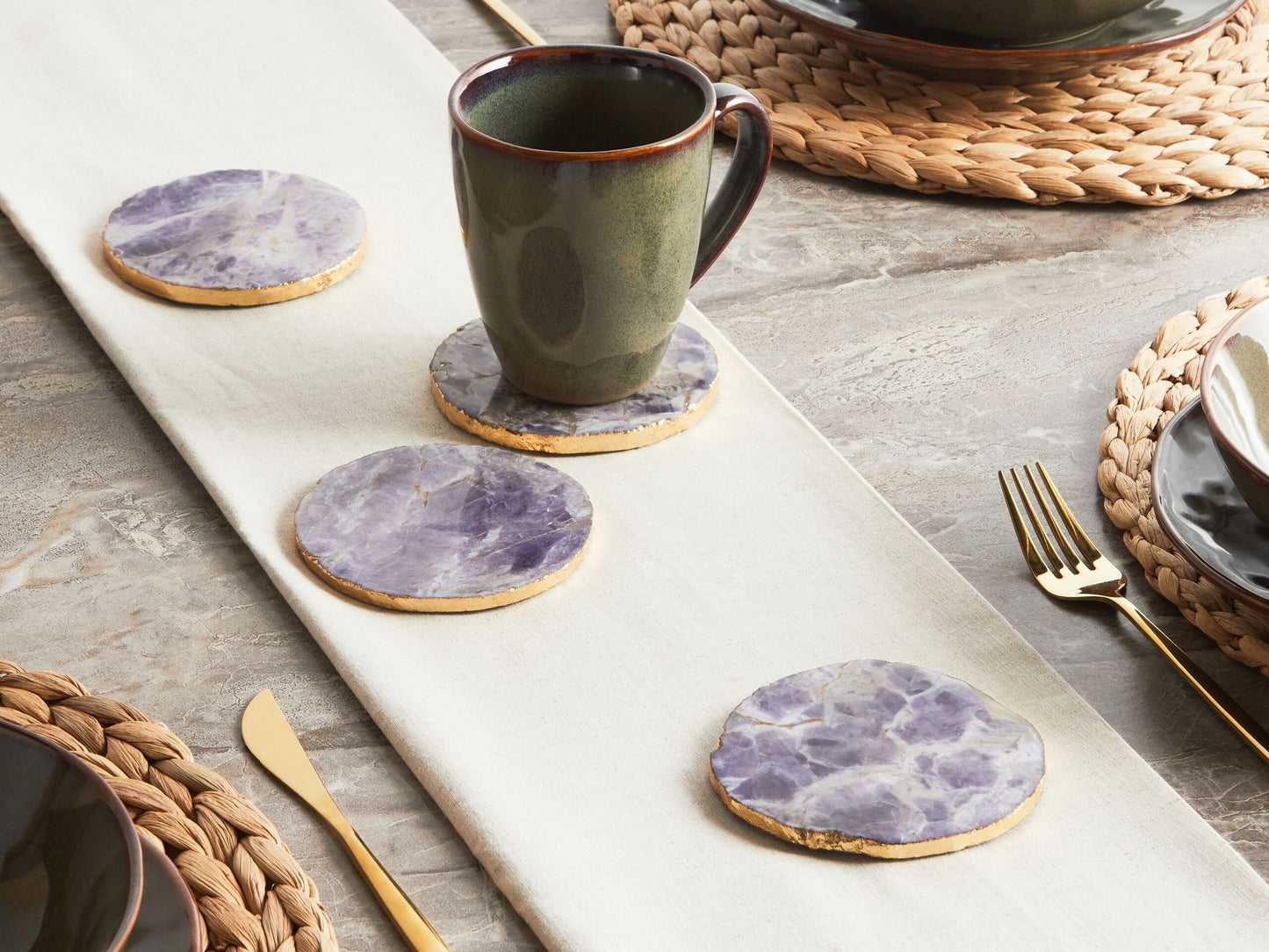 Untersetzer 4er Set RESEN Stein Violett