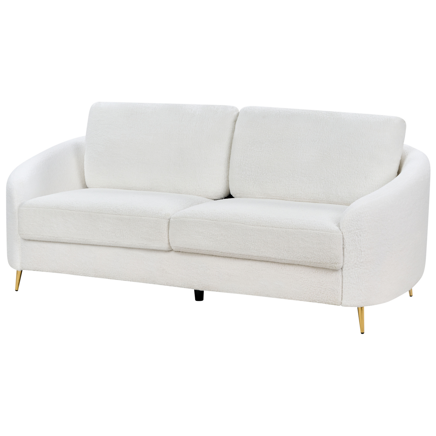 Sofa Set Bouclé weiss / gold 6-Sitzer TROSA