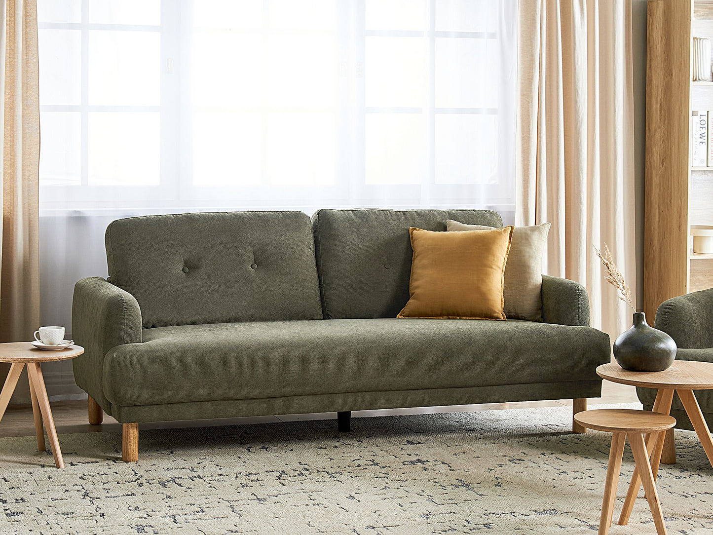 3-Sitzer Sofa Cord dunkelgrün TUVE