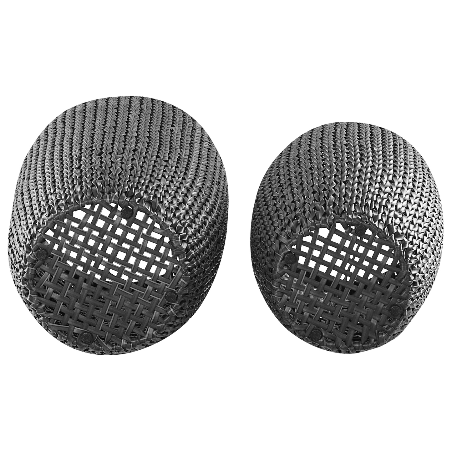 Set mit 2 Blumentöpfen CEDRUS PE Rattan 37/45 cm Schwarz