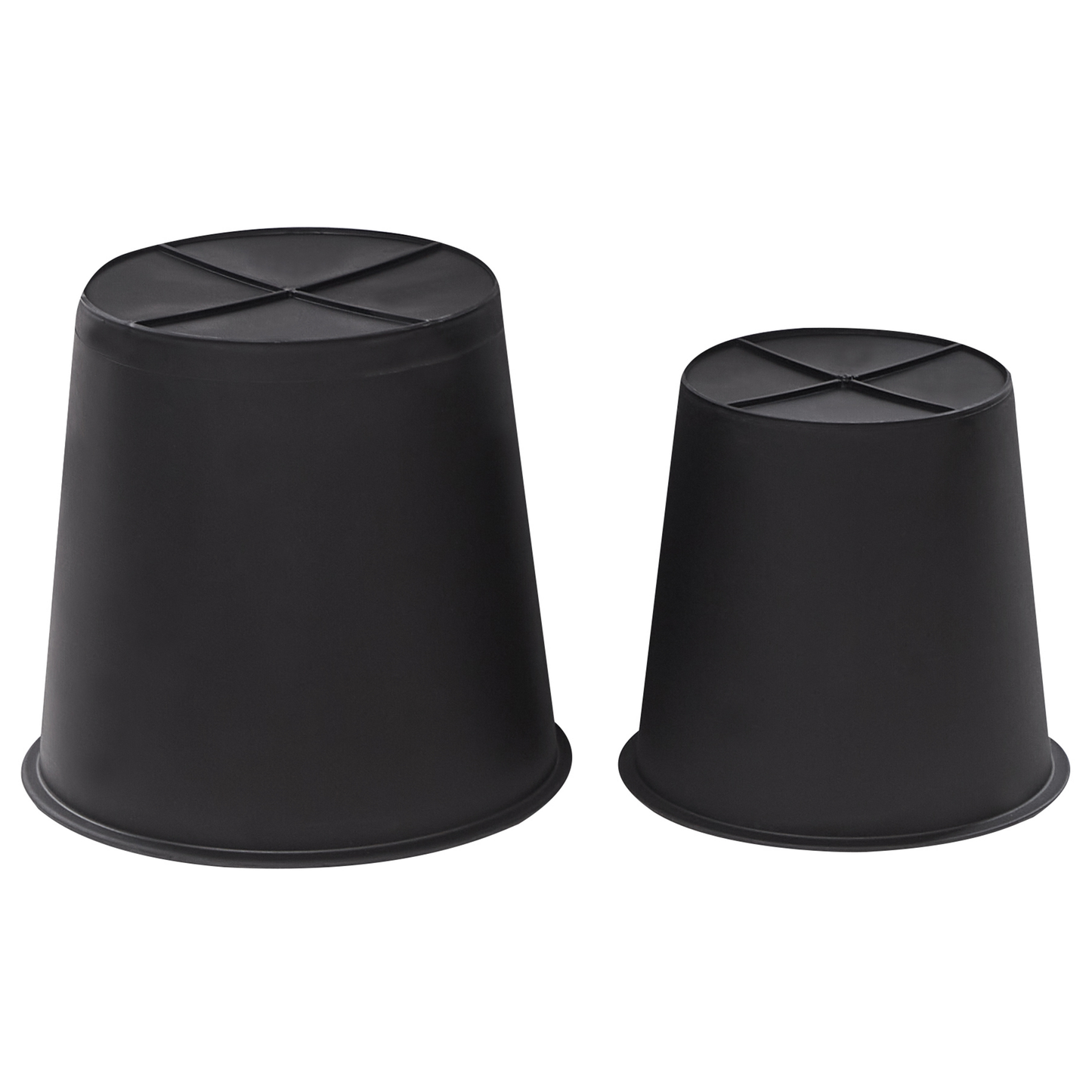 Set mit 2 Blumentöpfen CEDRUS PE Rattan 37/45 cm Schwarz