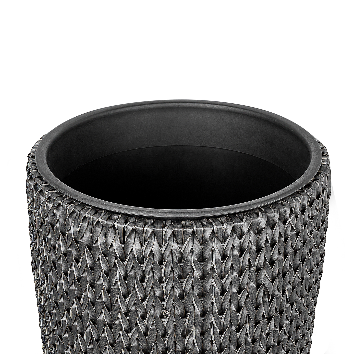 Set mit 2 Blumentöpfen CEDRUS PE Rattan 37/45 cm Schwarz