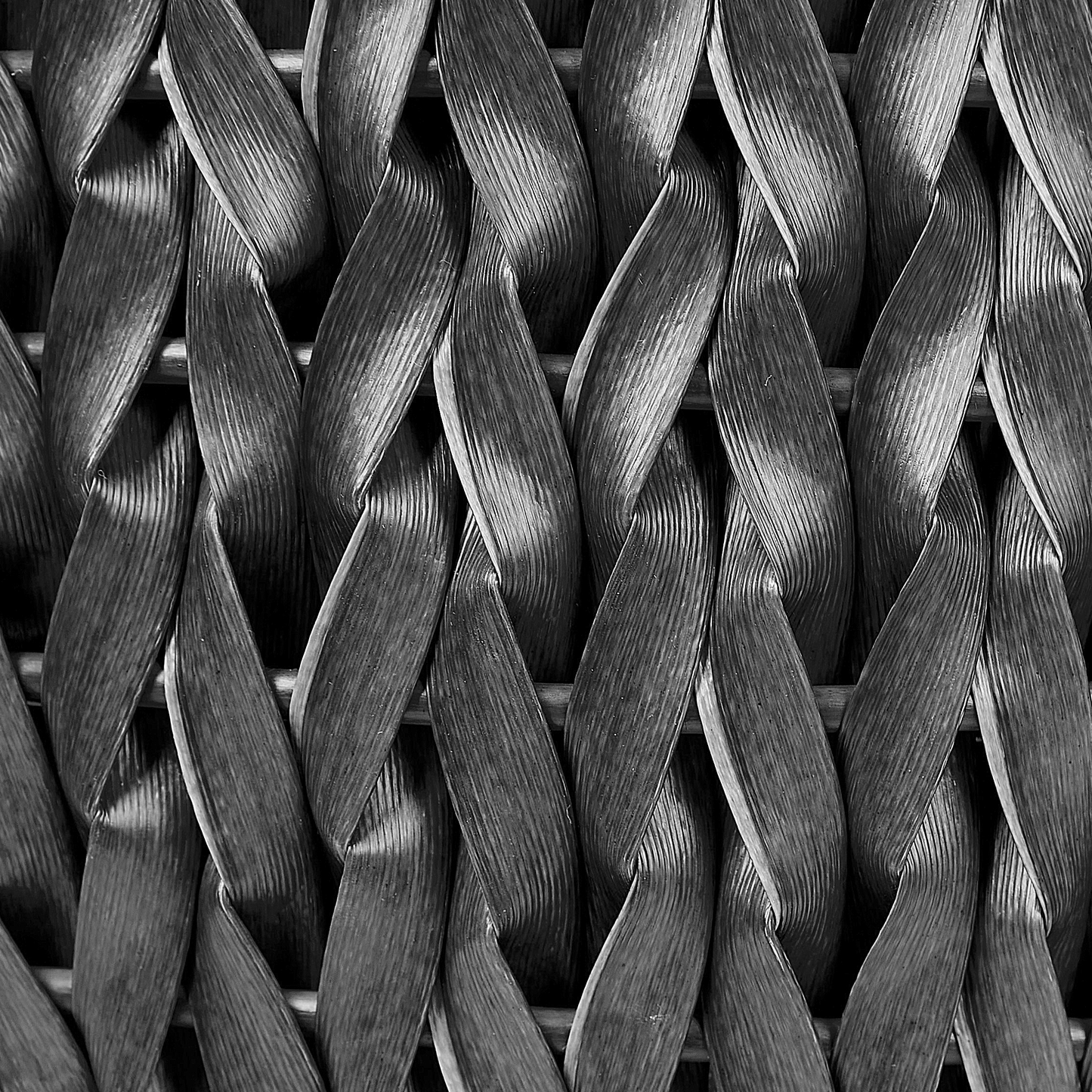 Set mit 2 Blumentöpfen CEDRUS PE Rattan 37/45 cm Schwarz