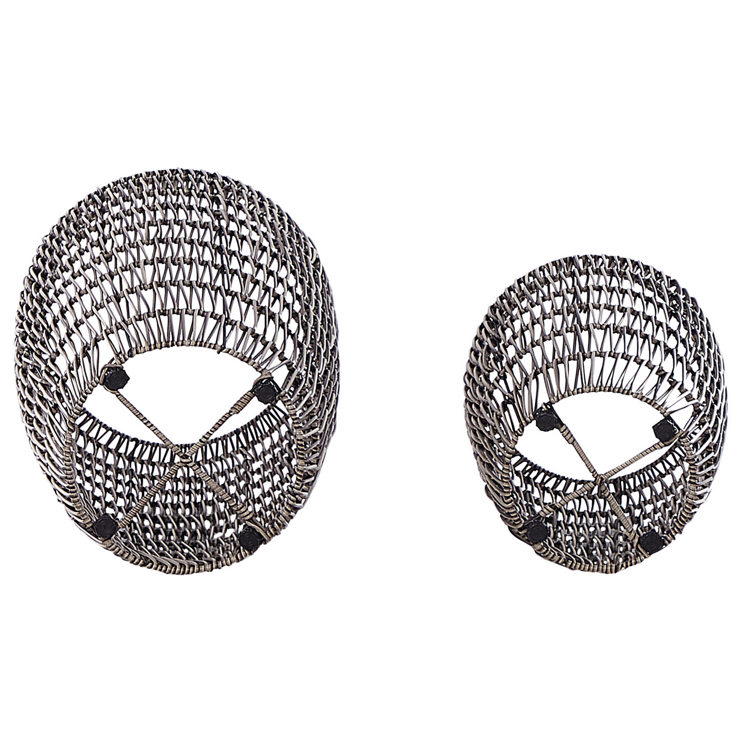 Set mit 2 Blumentöpfen CHELONE PE Rattan 26/34 cm Braun