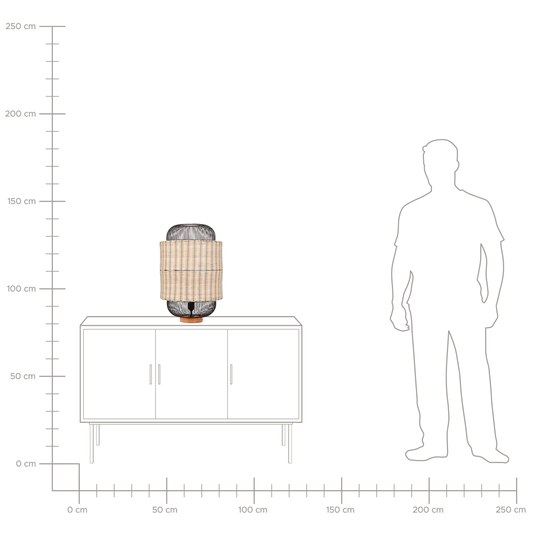 Tischleuchte TANGANYIKA Rattan Naturfarben