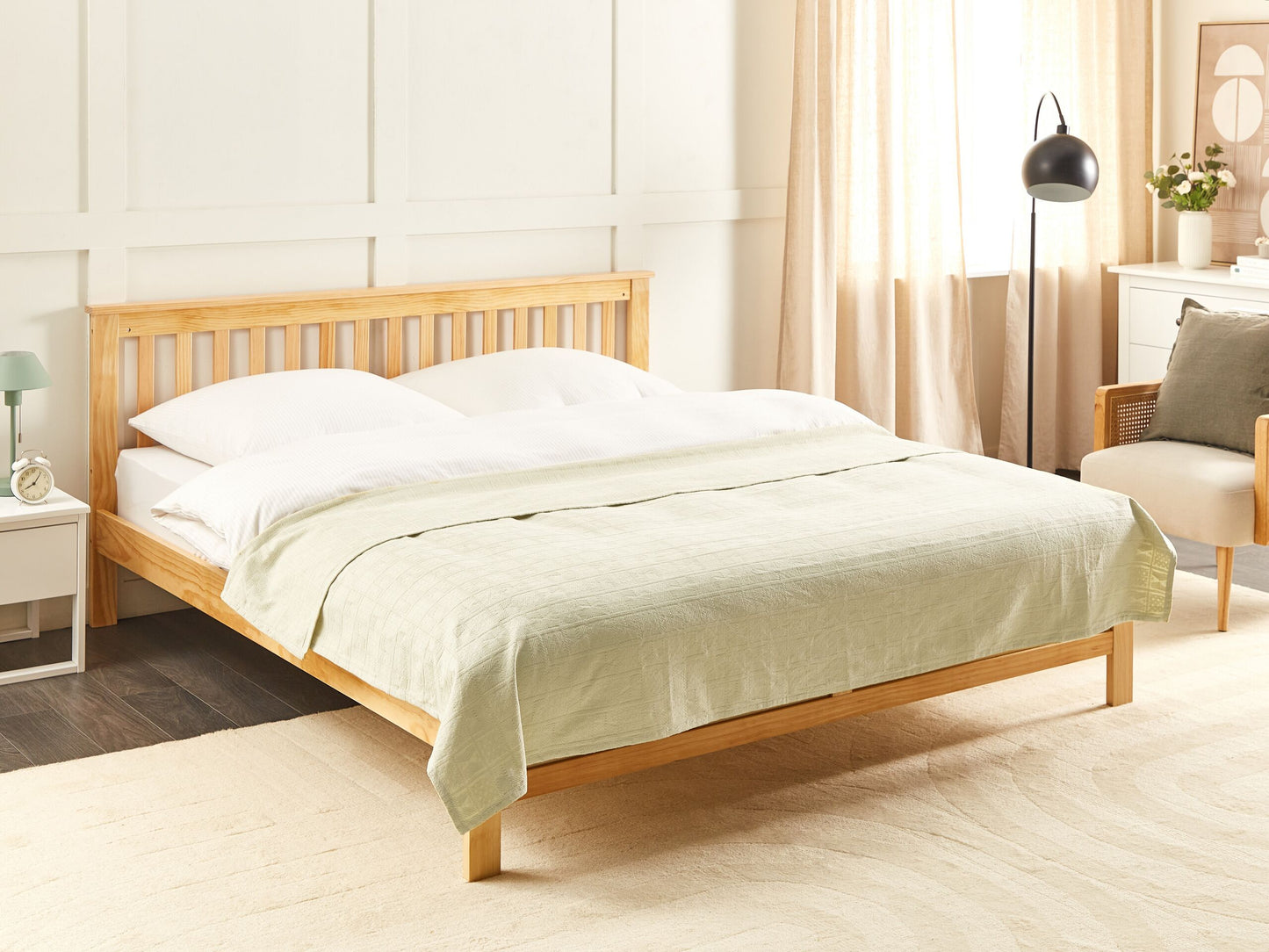 Tagesdecke MARAKA Baumwolle 150 x 200 cm Hellbeige