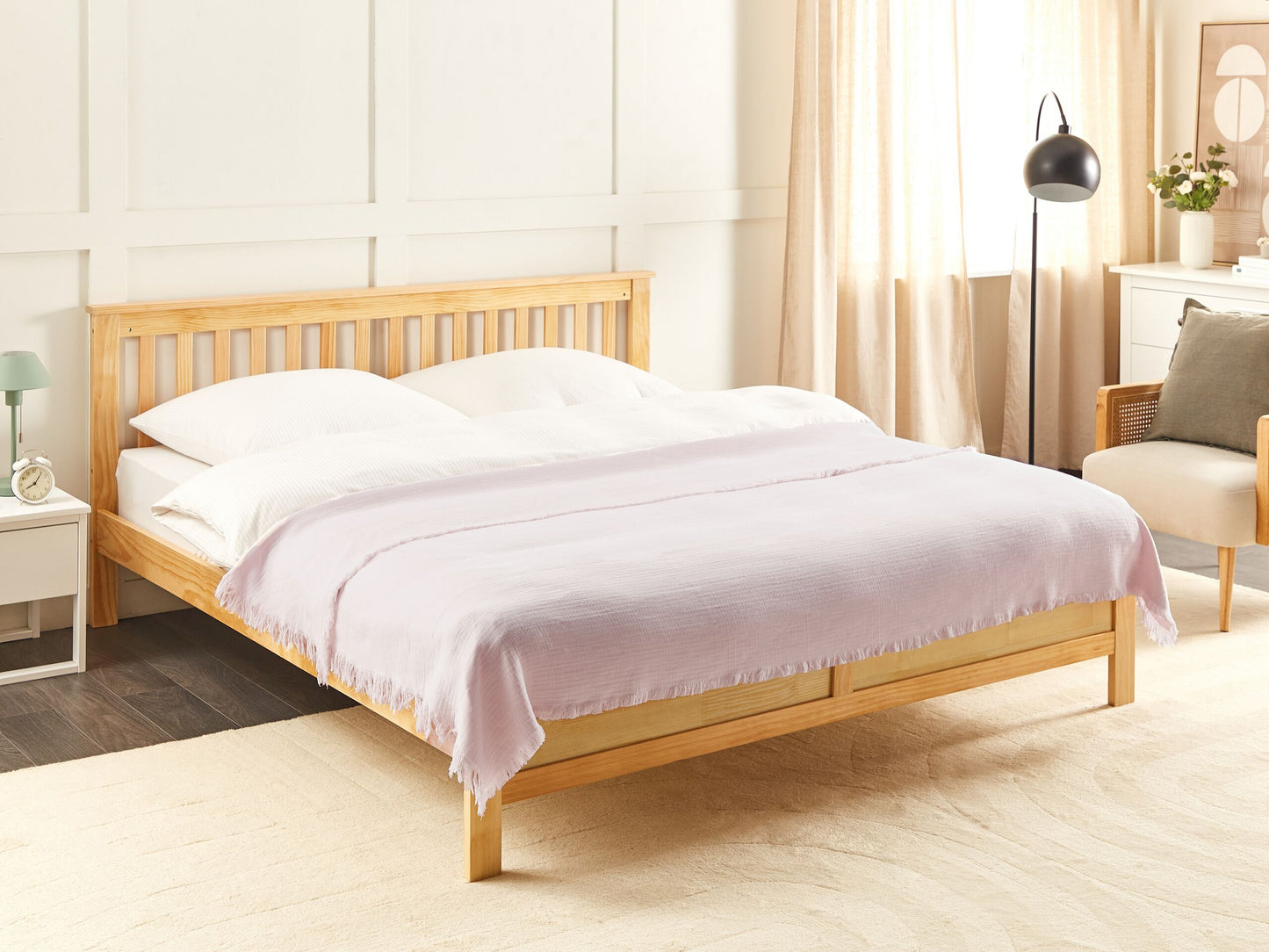 Tagesdecke HALPOLA Baumwolle 150 x 200 cm Rosa