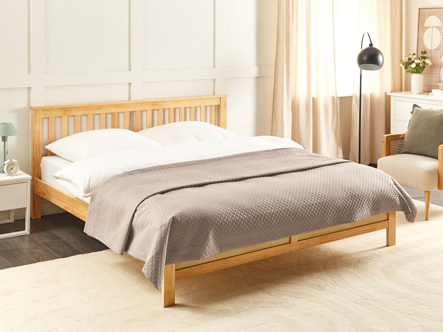 Tagesdecke NAPE Polyester 220 x 240 cm Geometrisches Muster Taupe