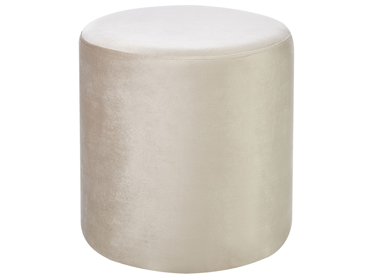 Pouf Samtstoff hellbeige rund ⌀ 47 cm LOVETT