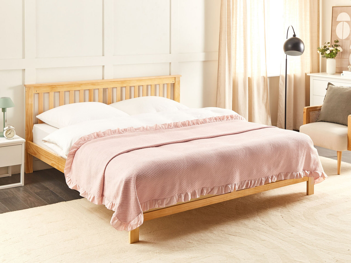 Tagesdecke HATTON Baumwolle 220 x 240 cm Pastellrosa