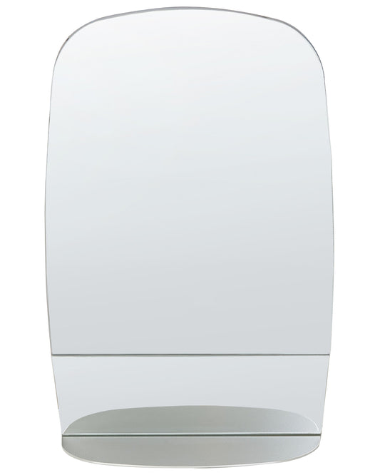 Wandspiegel mit Ablage BRANNAY 40 cm 60 cm Metall Silber