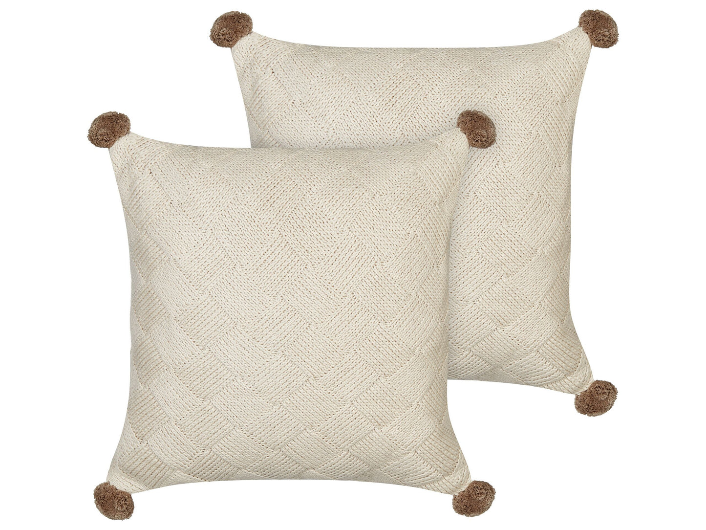 Dekokissen 2er Set OBERONIA Baumwolle 45 x 45 cm Beige Ohne Muster