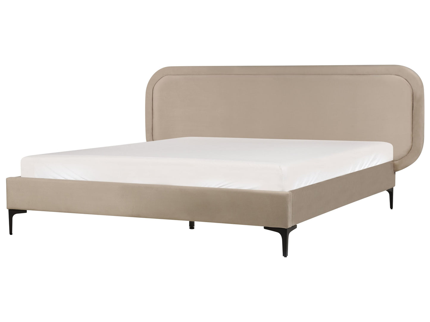 Bett mit Lattenrost Samtstoff SUZETTE 160 x 200 cm Beige