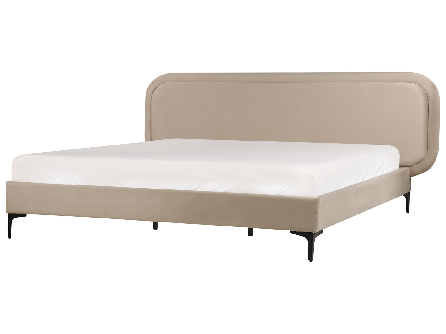 Bett mit Lattenrost Samtstoff SUZETTE 180 x 200 cm Beige