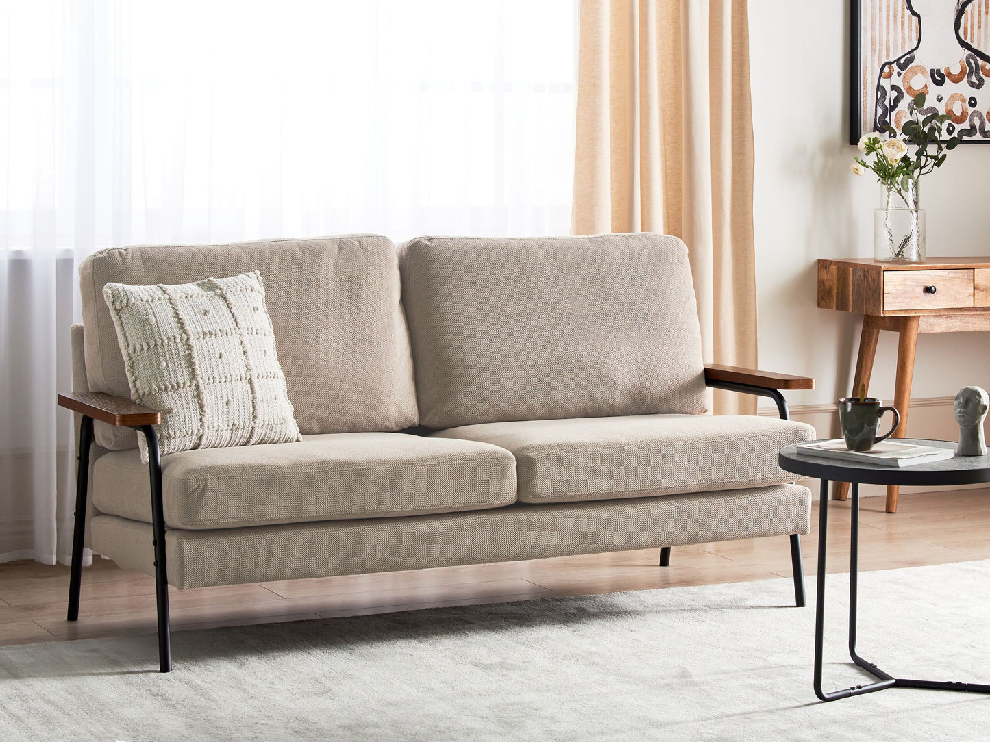 3-Sitzer Sofa Stoff taupe AKRANES