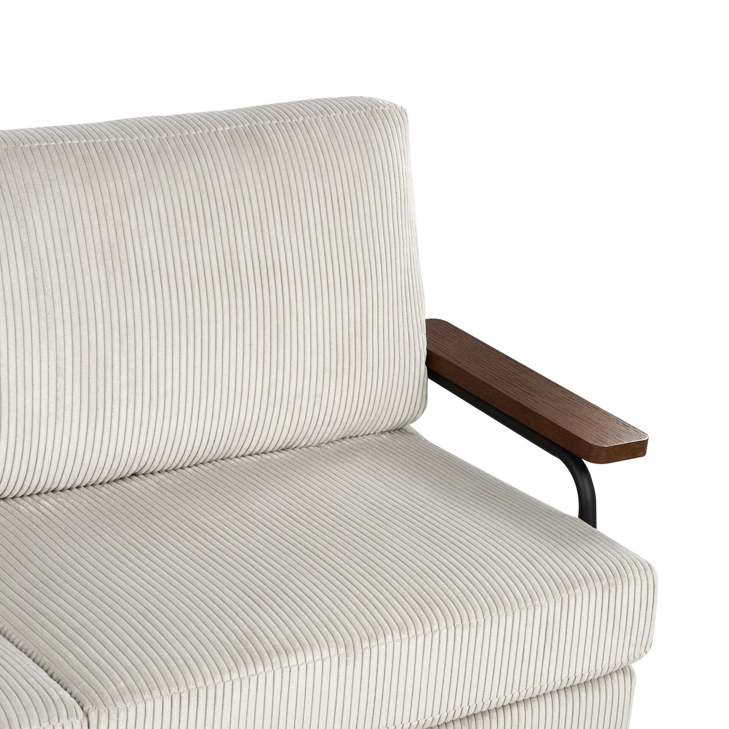3-Sitzer Sofa Cord hellgrau AKRANES