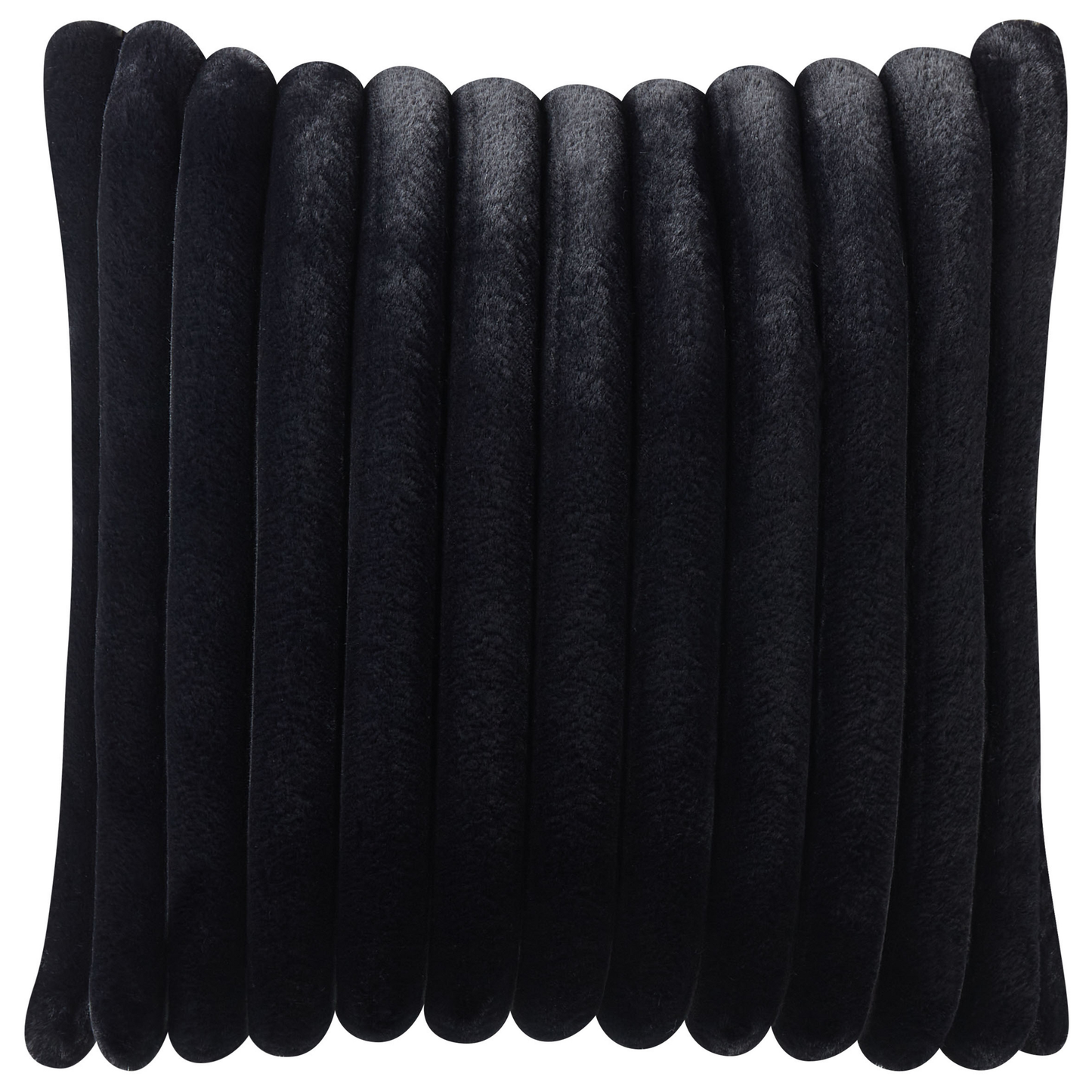 Kissen 2er Set RAKYA Webpelz 45 x 45 cm Kein Muster Getuftet Schwarz