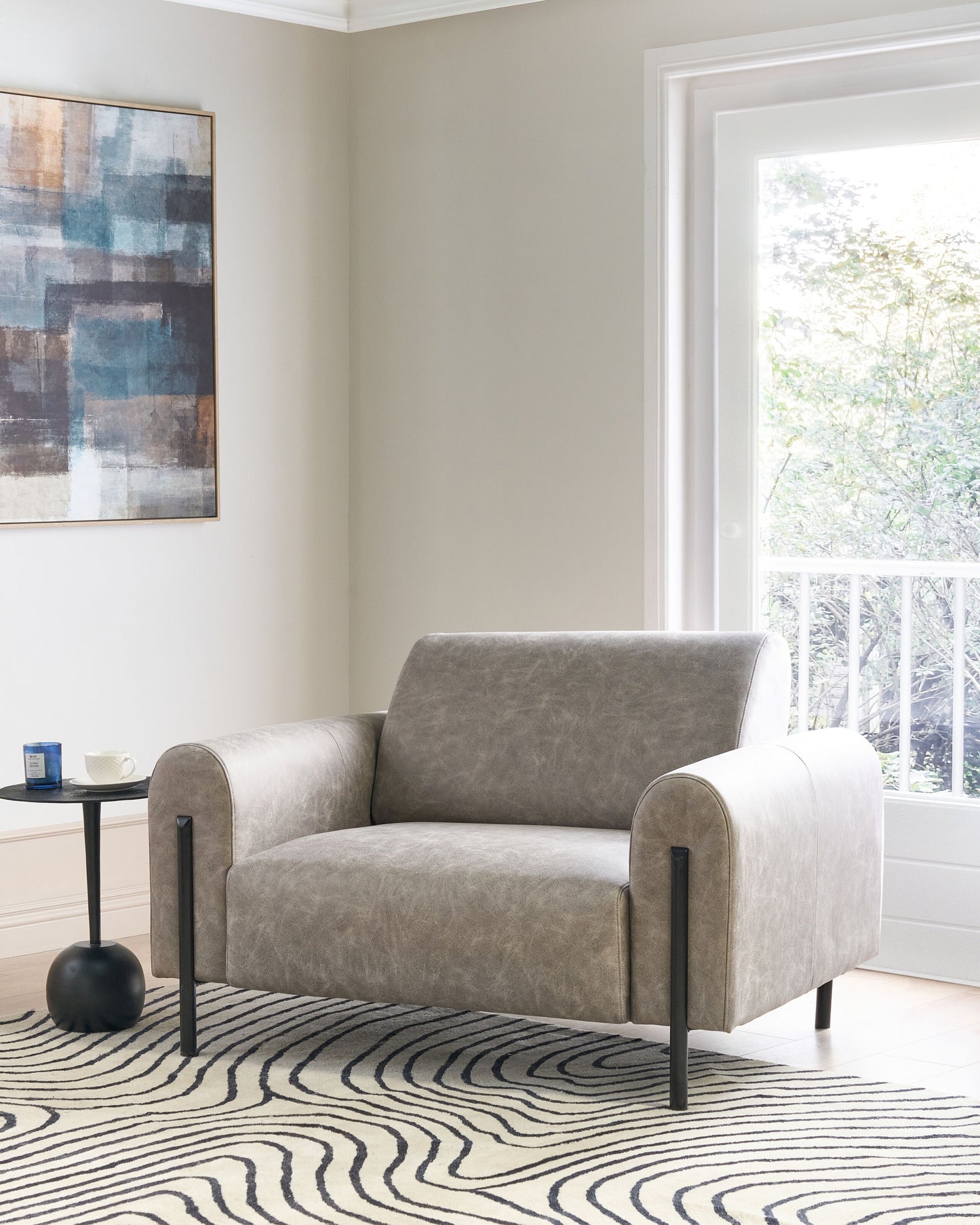 Sessel ASKIM Stoff Hellgrau